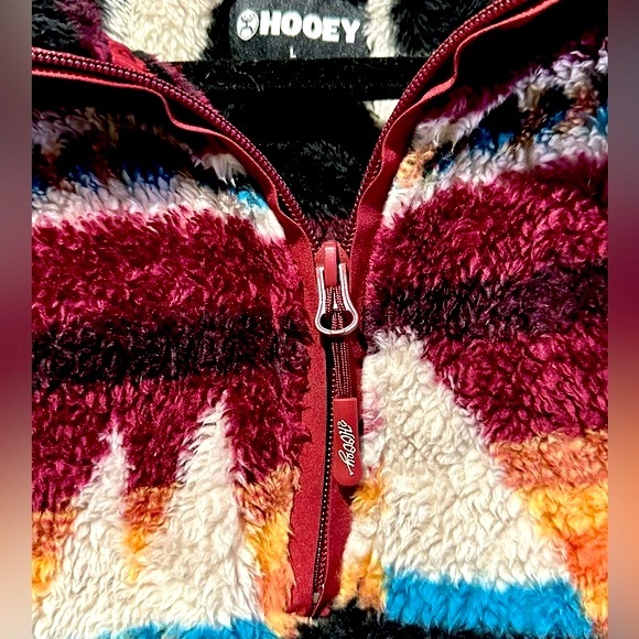 EUC Hooey Brand Aztec Patterned Fleece Pullover Top Sz L - Picture 8 of 16